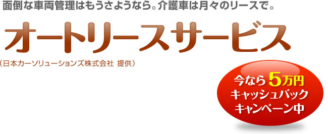 面倒な車両管理はもうさようなら。介護車は月々のリースで。オートリースサービス