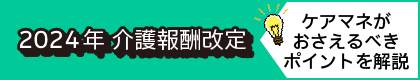 2024年介護報酬改定 ケアマネがおさえるべきポイント